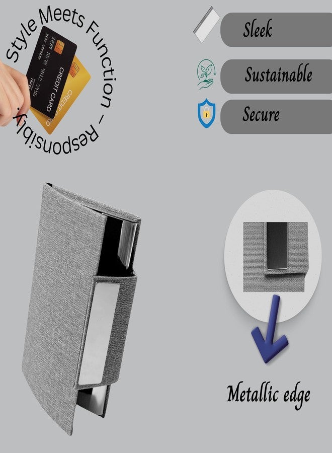 ZAFCO Credit/Debit Card Holder for Men & Women with Metallic Flap Cover | Slim & Lightweight Card Case | Premium Vegan Leather Card Organizer for Office, Travel & Business Use Grey- 1 Piece - Image 5
